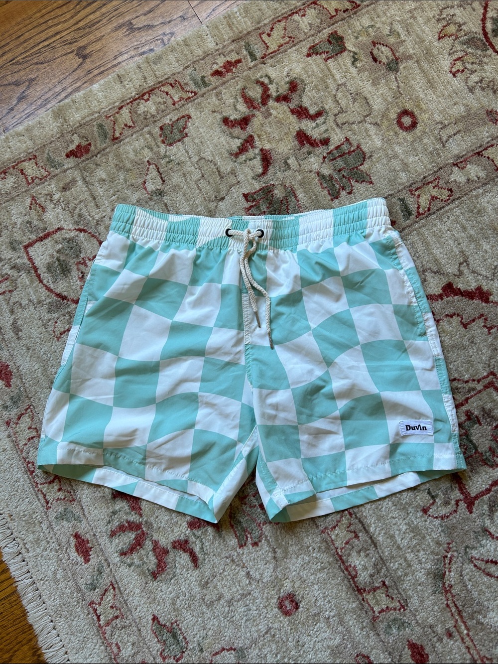 Duvin Mint Check Swim Shorts